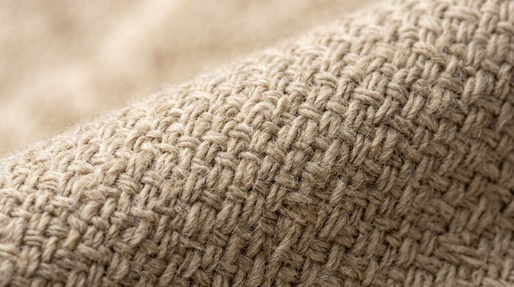 Detailed photorealistic macro photography of a premium wool 